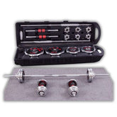 شنطة حديد كروم متغير الاوزان 50ك مع بار عدد 2 و بار 150 سم يورك